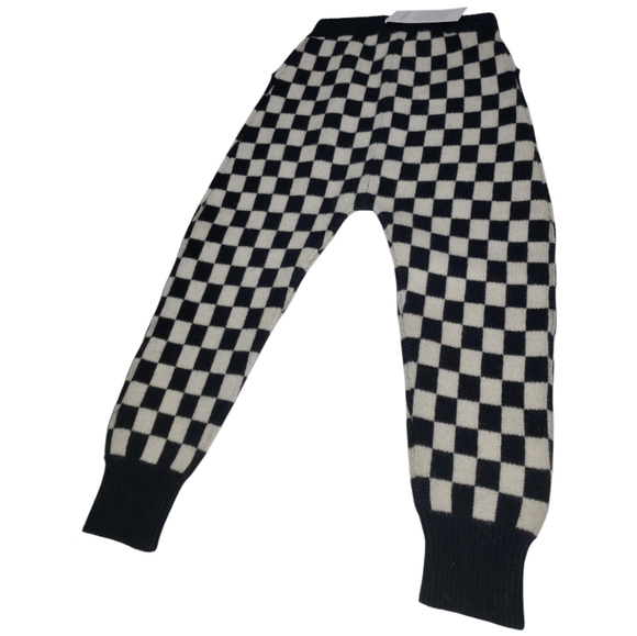 100% Cashmere Checked Square Domino Gingham Jogger Style Unisex Winter Play Pant - Picture 9 of 9